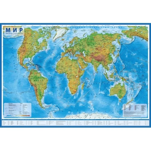 Карта мира физическая