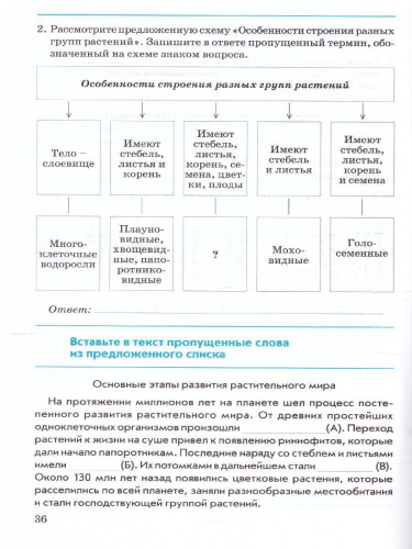 Биология 6 класс. Растения. Контрольно-проверочные работы по учебнику Пономаревой И.Н.