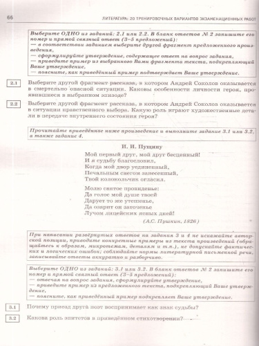 ОГЭ-2026. Литература. 20 тренировочных вариантов экзаменационных работ. ФИПИ