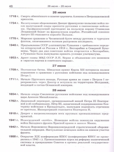 Календарь исторических дат России Х в.-Наше время. 6-11 кл.