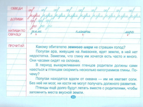 Тренажёр по чистописанию. Подготовка к контрольному списыванию 4 класс