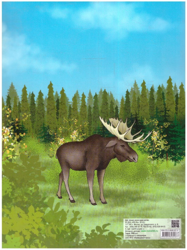 Книжка-раскраска с наклейками. Дикие животные