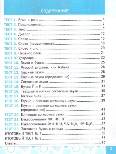 Русский язык 1 класс. Тесты. ФГОС Новый