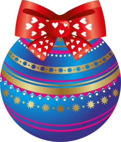 Мини-плакат вырубной "Синий новогодний шар" 100х116