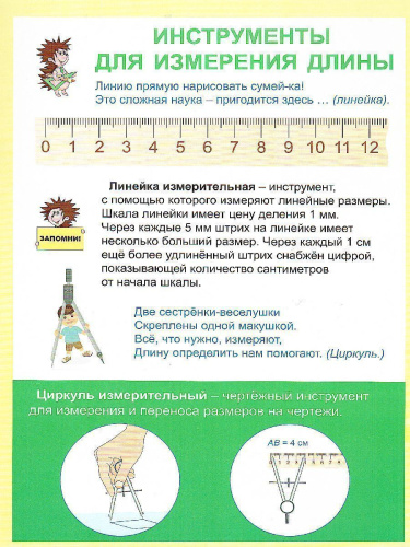 Математика: единицы измерения длины, соотношение единиц. Раскладной плакат из 9 секций