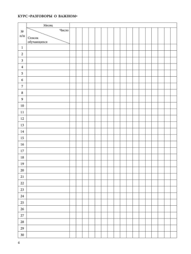 Журнал внеурочной деятельности в образовательной организации 1-4 классы.