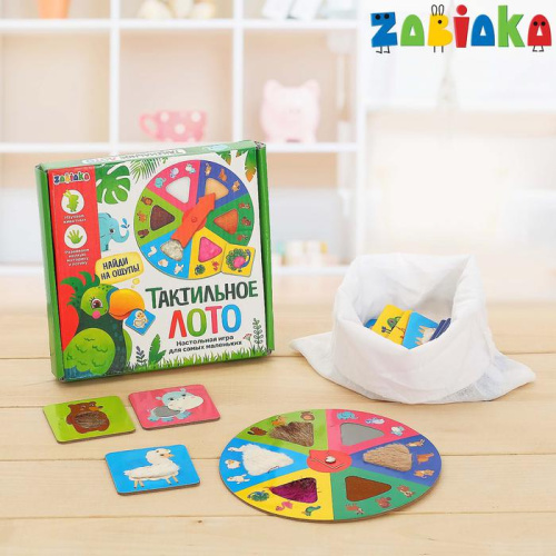 IQ-ZABIAKA Развивающая игра Тактильное лото, животные