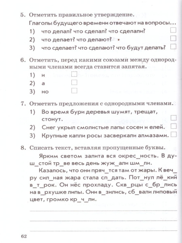 Русский язык, Литературное чтение 4 класс. Комплексная работа учащихся