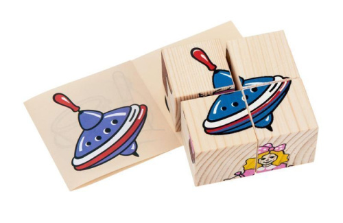 Кубики сложи рисунок "Игрушки" 4 шт.