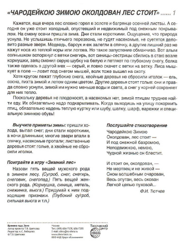 Демонстрационные картинки СУПЕР Времена года. Зима. 8 демонстрационных картинок с текстом 173х220 мм