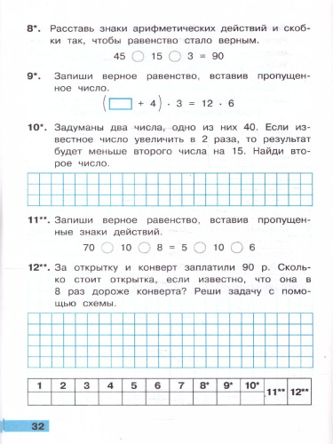 Математика 3 класс. Тетрадь учебных достижений к учебнику М. И. Моро