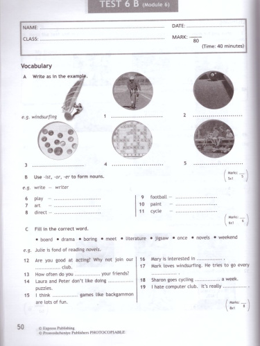 Английский в фокусе 6 класс. Spotlight. Контрольные задания