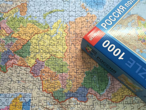 Карта-пазл. Россия политическая. 1000 деталей. 45х68 см.