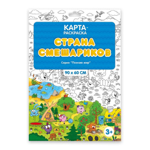 Раскраска в конверте. Страна смешариков. Серия Познаю мир. 90х60 см.